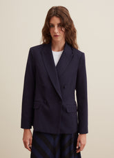 Ovs Solid Colour Double-Breasted Blazer